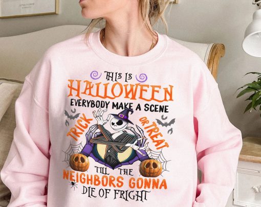 Vintage Jack Skellington Hallowentown The Nightmare Retro Disney Halloween Unisex Sweatshirt