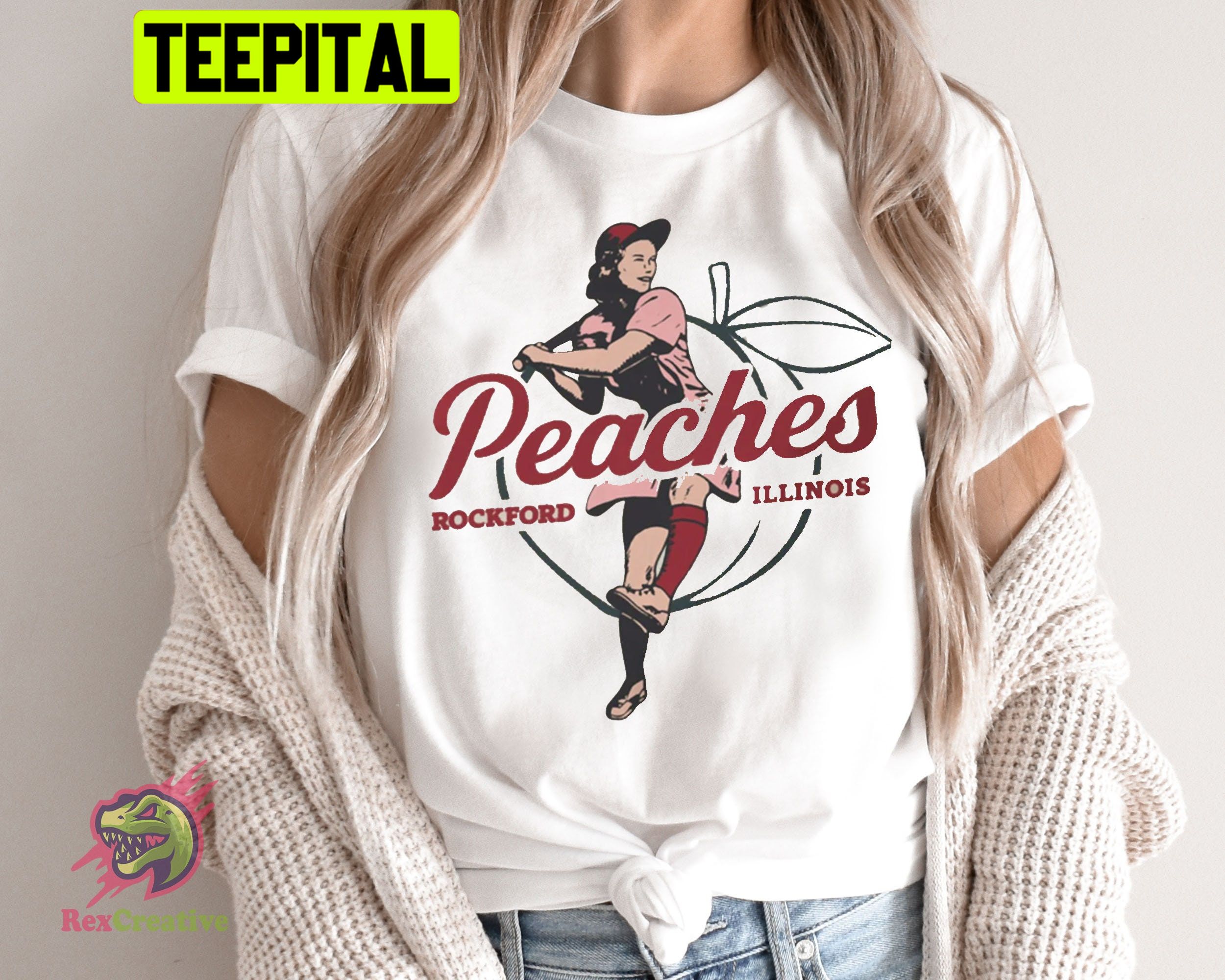 Vintage Rockford Peaches A League Of Their Own Women Baseball Trending Unisex Shirt Vintage Rockford Peaches A League Of Their Own Women Baseball Trending Unisex Shirt
