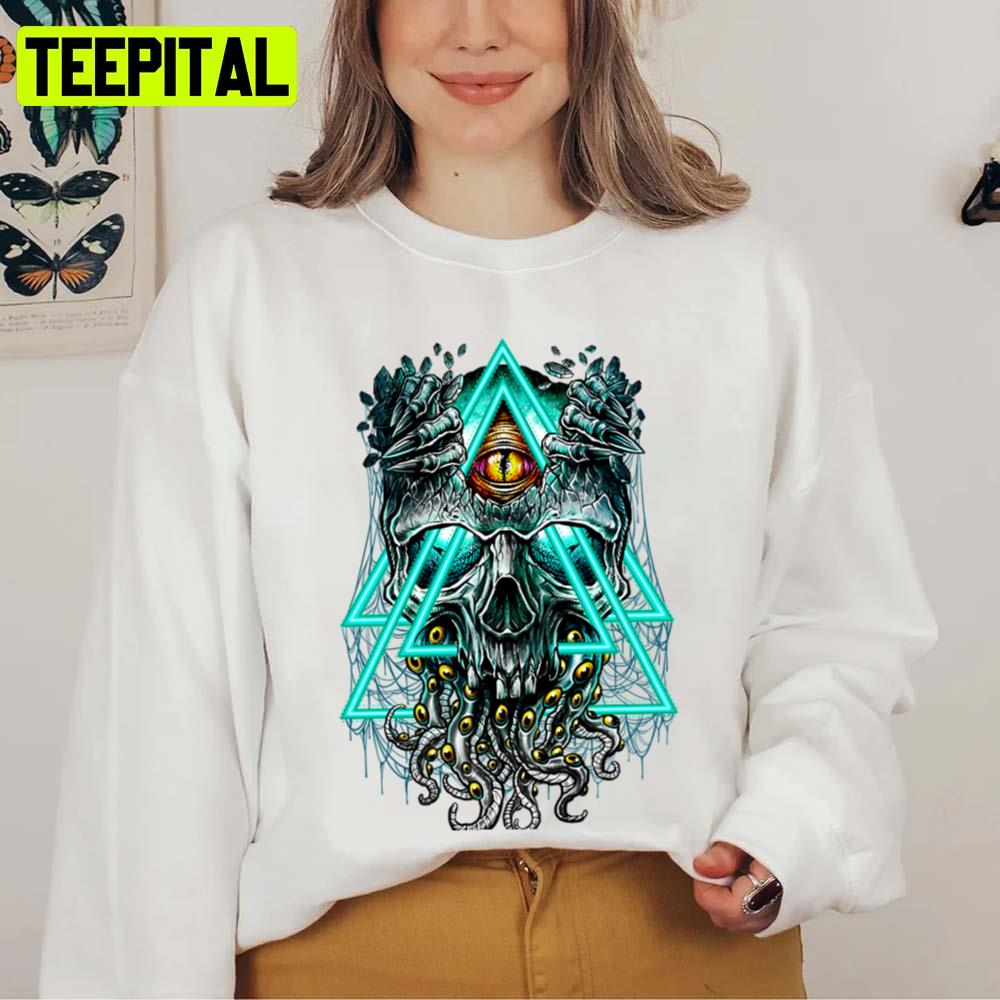 Winya Neon Skull Halloween Spooky Night Unisex Sweatshirt Winya Neon Skull Halloween Spooky Night Unisex Sweatshirt