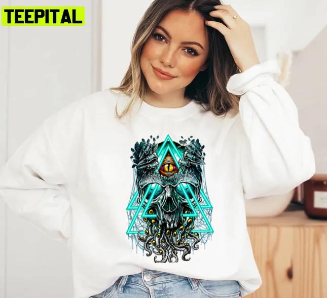 Winya Neon Skull Halloween Spooky Night Unisex Sweatshirt Winya Neon Skull Halloween Spooky Night Unisex Sweatshirt