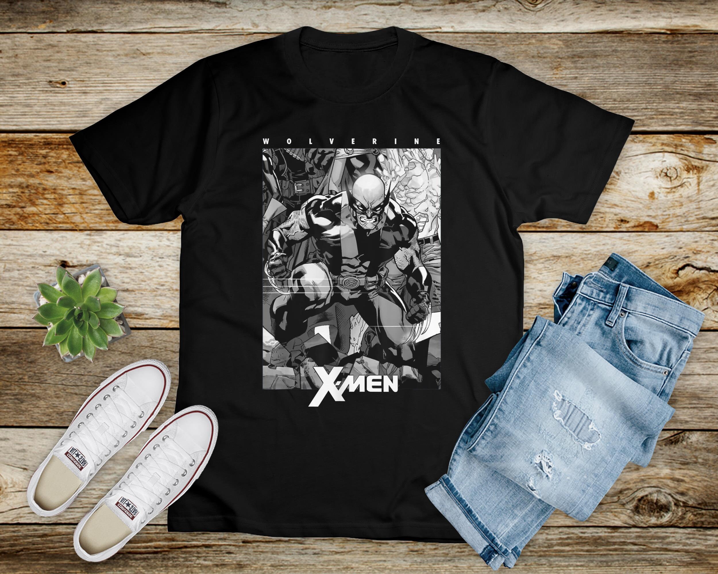 Wolverine Black White Comic Panel X Men Marvel Comics Holiday Unisex T-Shirt Wolverine Black White Comic Panel X Men Marvel Comics Holiday Unisex T-Shirt