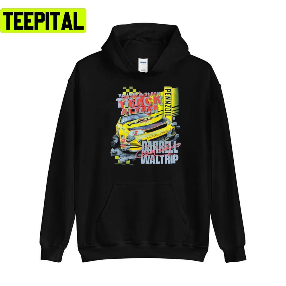 Yellow Black Track Attack Retro Nascar Car Racing Darrell Waltrip Unisex T-Shirt Yellow Black Track Attack Retro Nascar Car Racing Darrell Waltrip Unisex T-Shirt