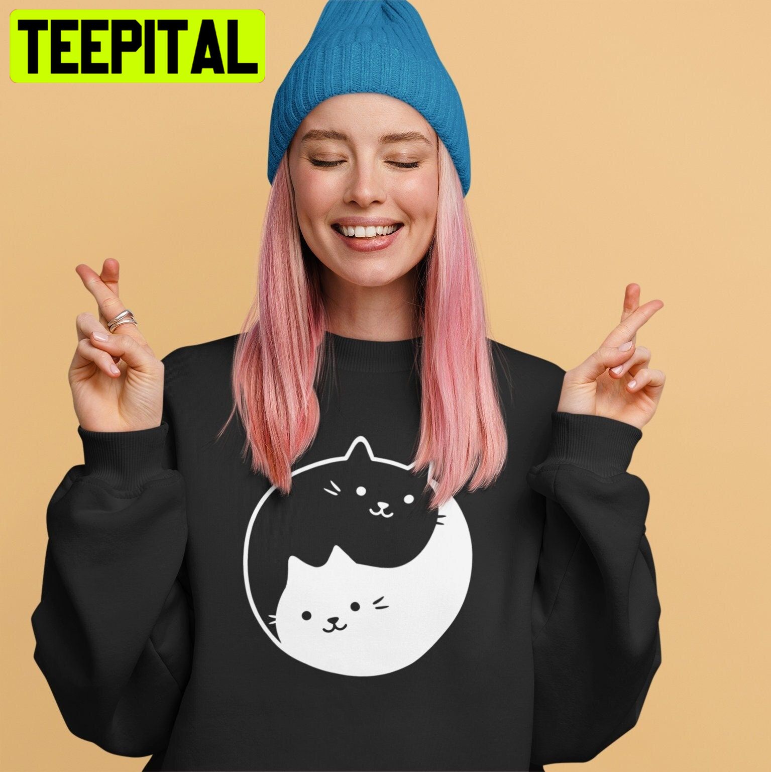 Yin Yang Cute Cats Unisex Sweatshirt Yin Yang Cute Cats Unisex Sweatshirt