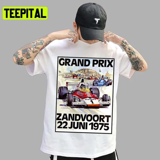 Zandvoort Grand Prix Vintage 1975 Auto Print Retro Nascar Car Racing Unisex T-Shirt