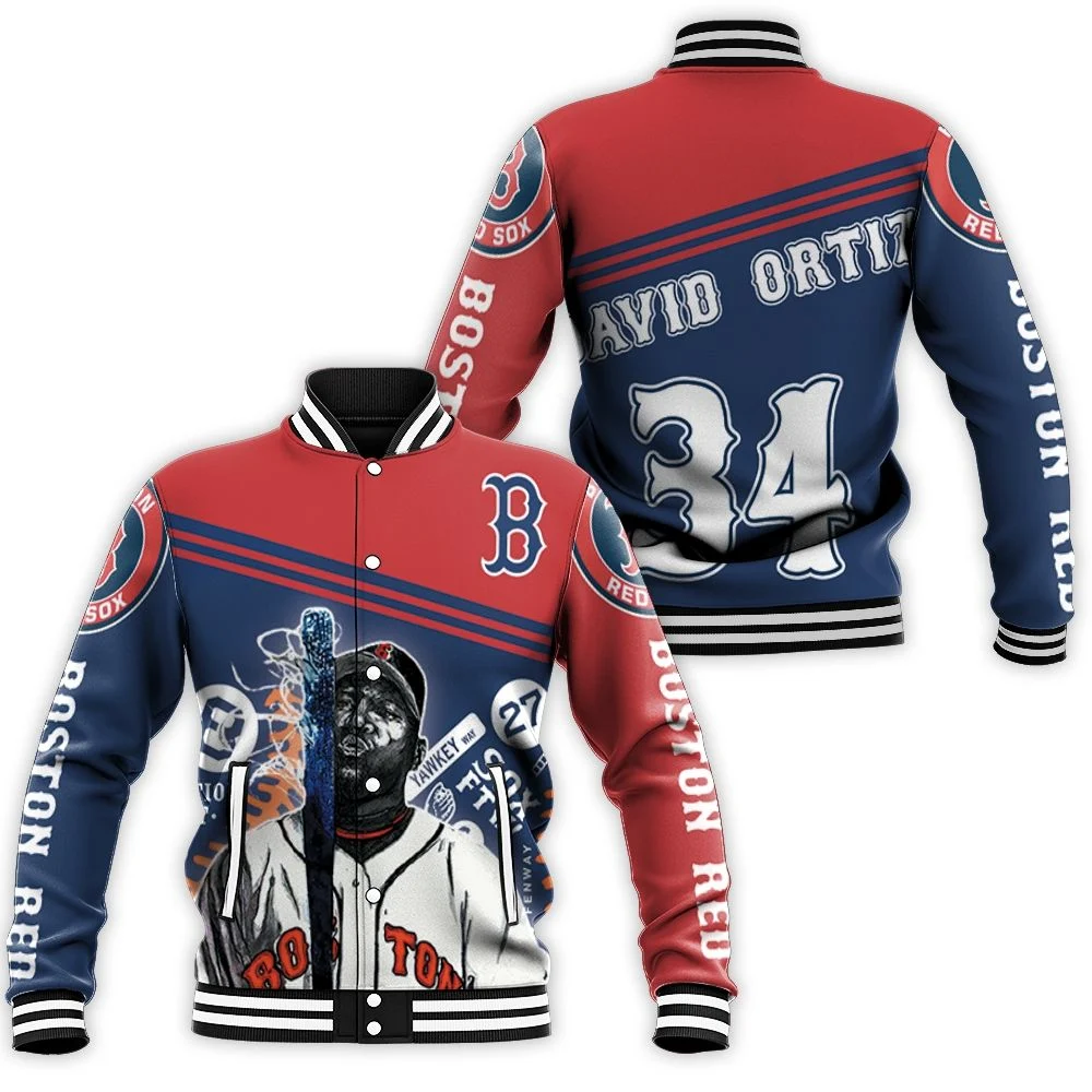34 David Ortiz Boston Red Sox Baseball Jacket 34 David Ortiz Boston Red Sox Baseball Jacket