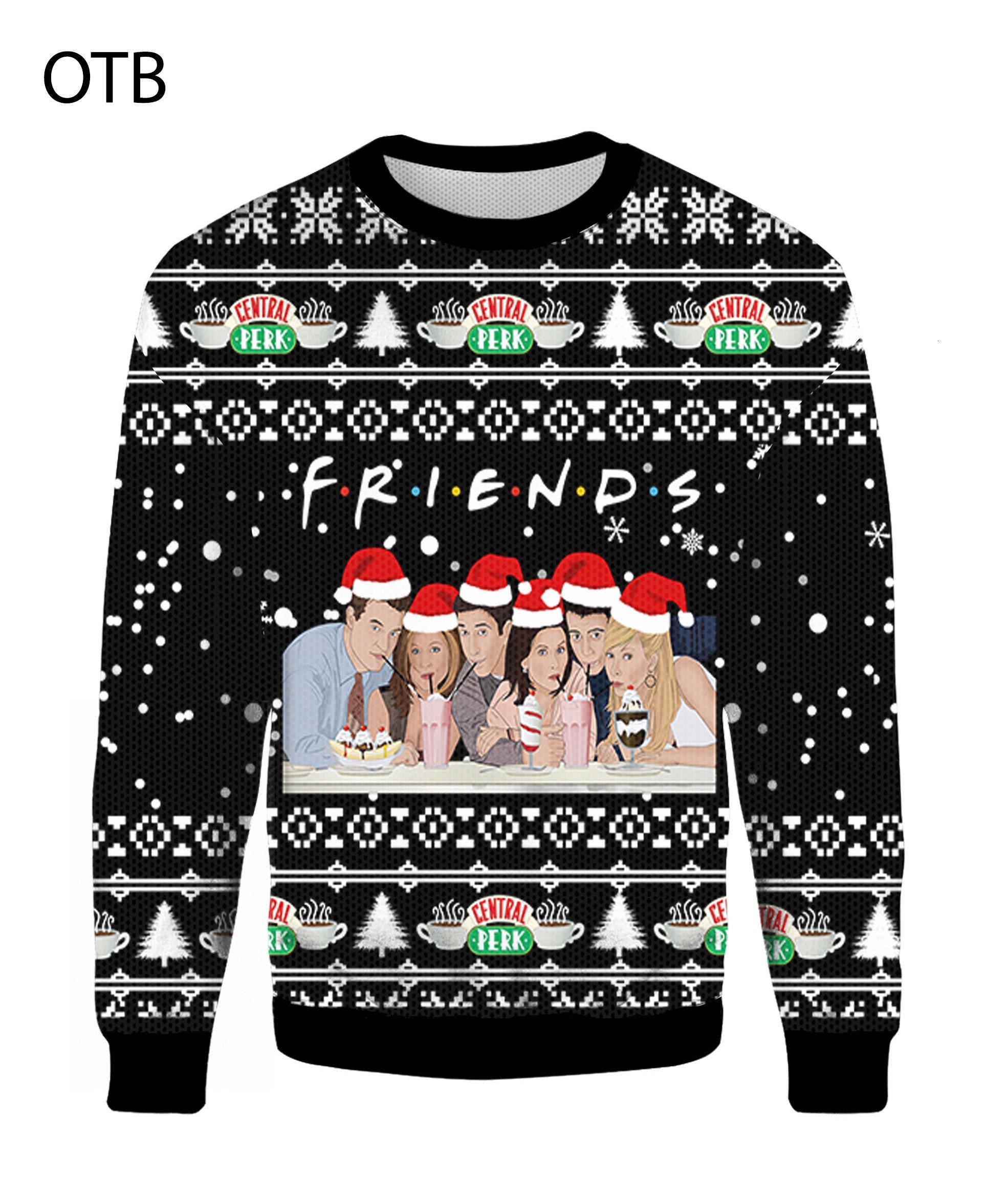3D Friends TV Show Santa Characters Merry Christmas Sweatshirt 3D Friends TV Show Santa Characters Merry Christmas Sweatshirt