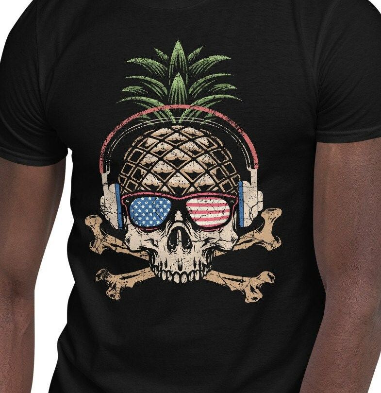 4th of July Pineapple Skull Shirt 4th of July Pineapple Skull Shirt
