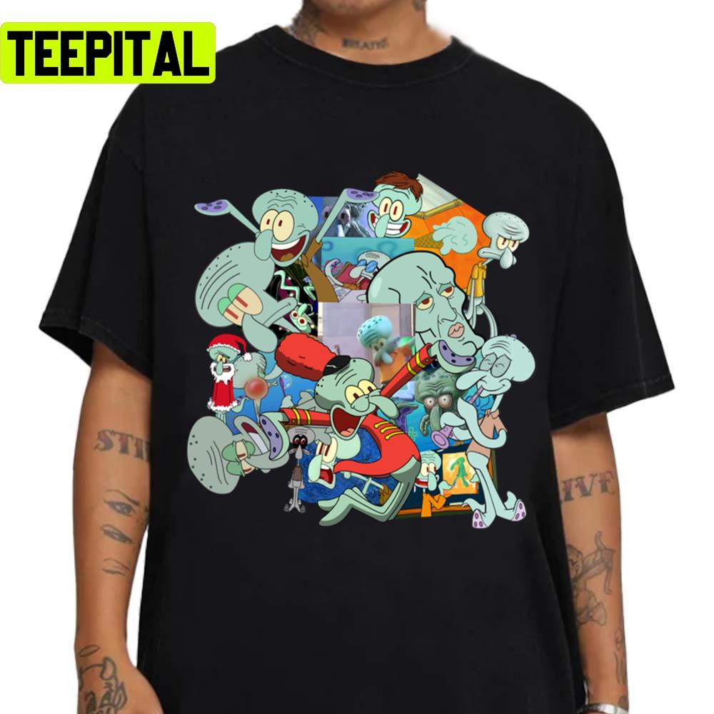 A Jumble Of Squidwards Spongebob Squarepants Unisex T-Shirt A Jumble Of Squidwards Spongebob Squarepants Unisex T-Shirt