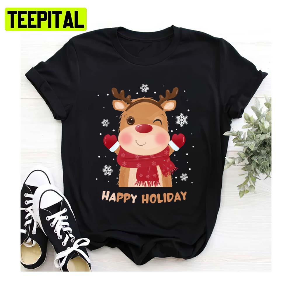 Adorable Reindeer Happy Christmas Holiday Unisex Sweatshirt Adorable Reindeer Happy Christmas Holiday Unisex Sweatshirt