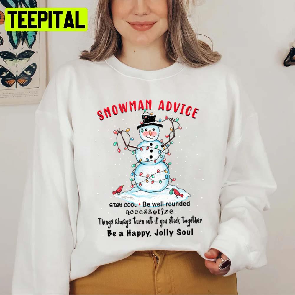 Advice With Christmas Light Snowman Unisex Sweatshirt Advice With Christmas Light Snowman Unisex Sweatshirt