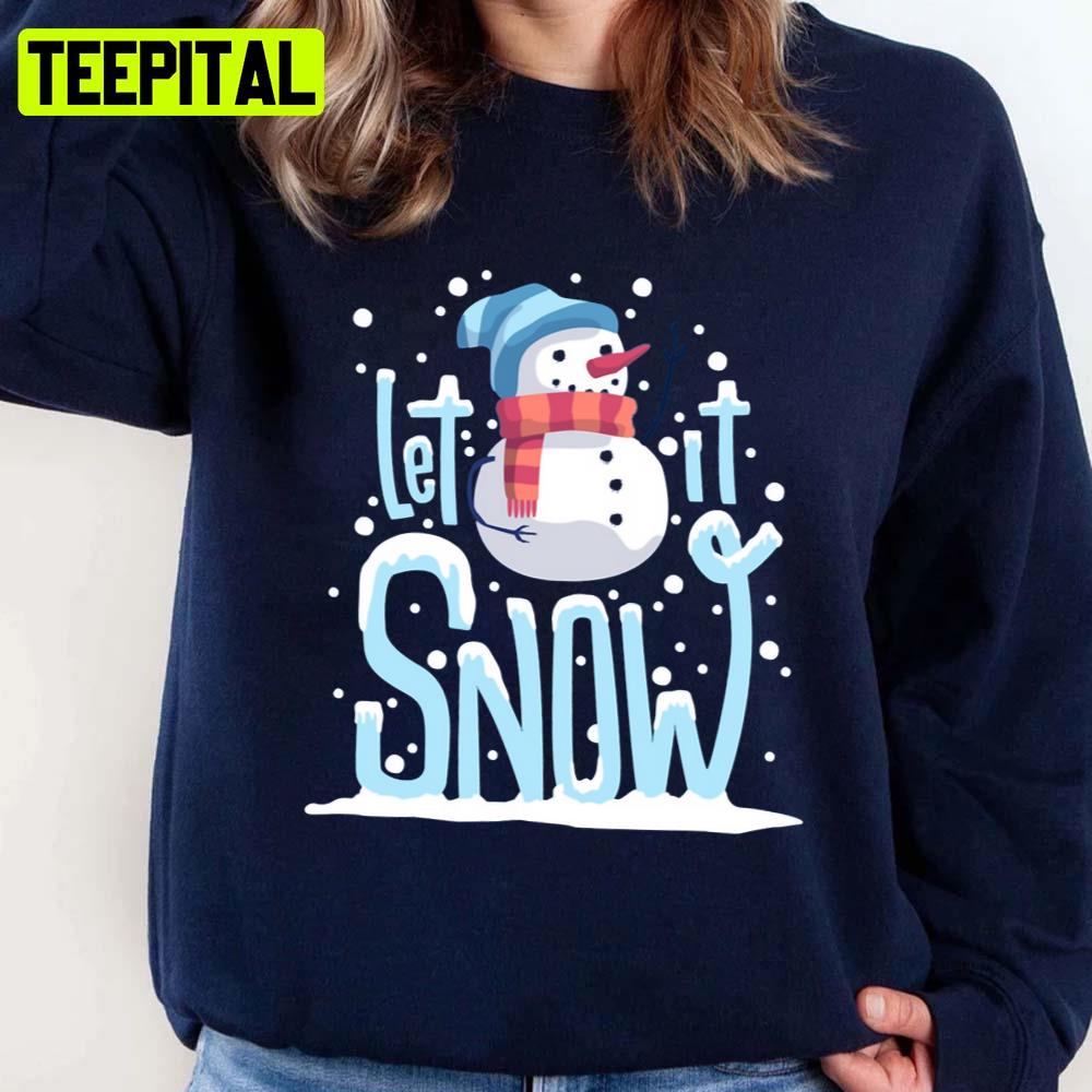 Aesthetic Art Let It Snow Snowman Unisex Sweatshirt Aesthetic Art Let It Snow Snowman Unisex Sweatshirt