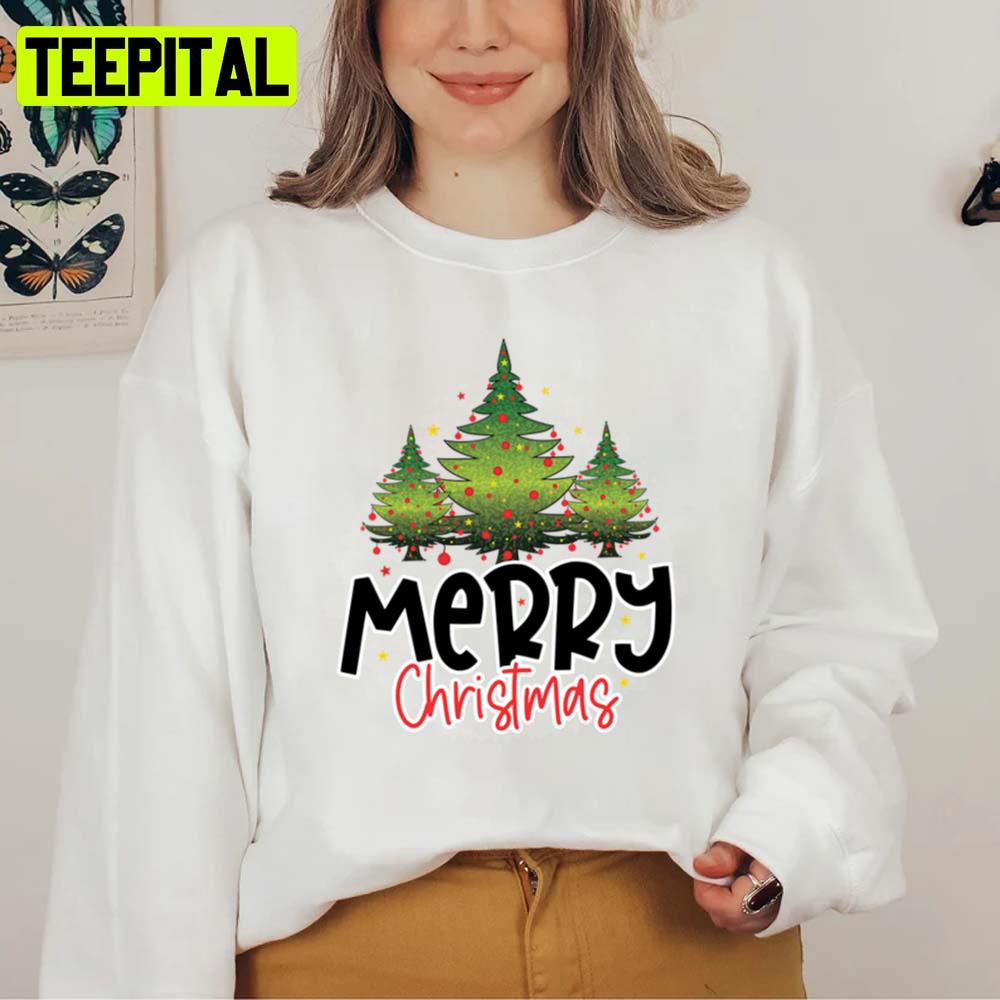 Aesthetic Design Christmas Trees Unisex Sweatshirt Aesthetic Design Christmas Trees Unisex Sweatshirt
