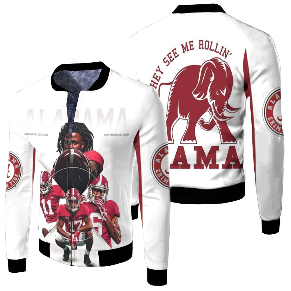 Alabama Crimson Tide National Champions 2021 Fleece Bomber Jacket Alabama Crimson Tide National Champions 2021 Fleece Bomber Jacket
