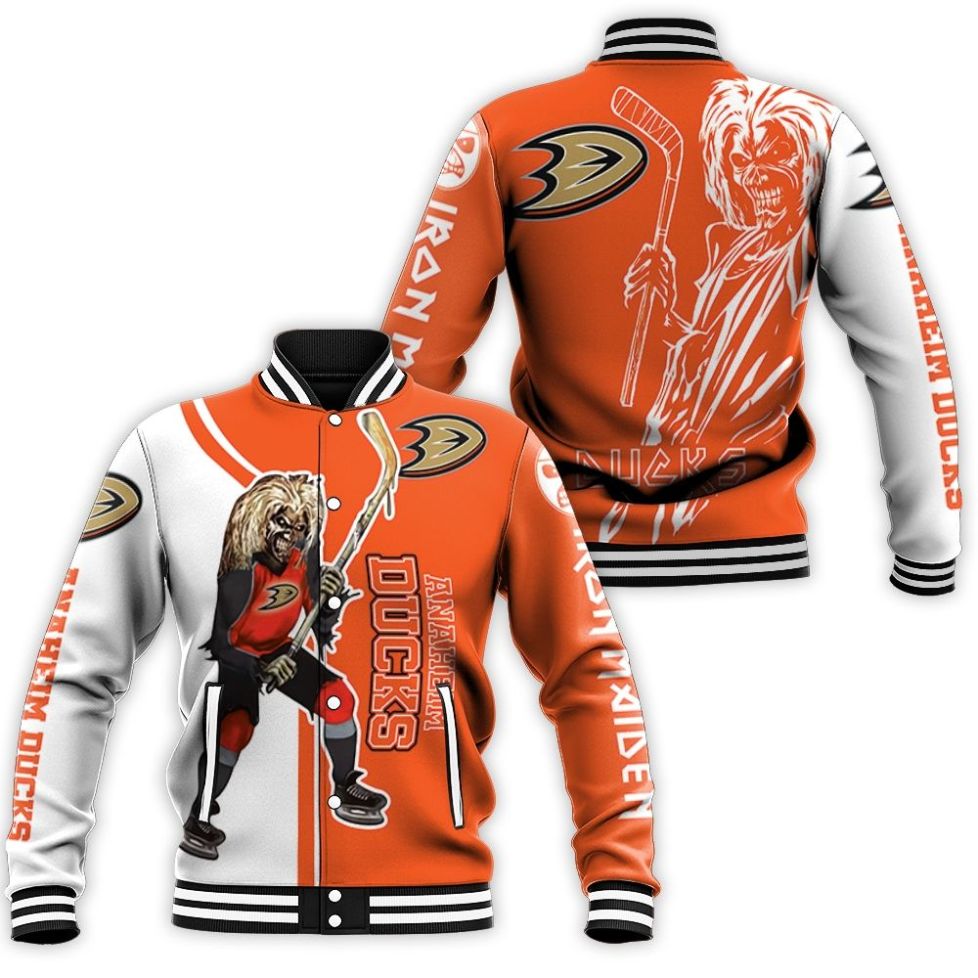 Anaheim Ducks And Zombie For Fans Baseball Jacket Anaheim Ducks And Zombie For Fans Baseball Jacket