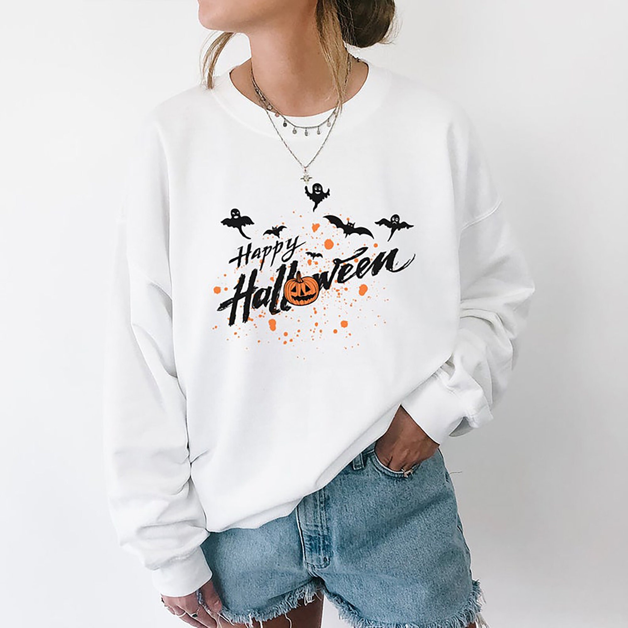 And Ghost Pumpkin Halloween Unisex Sweatshirt And Ghost Pumpkin Halloween Unisex Sweatshirt