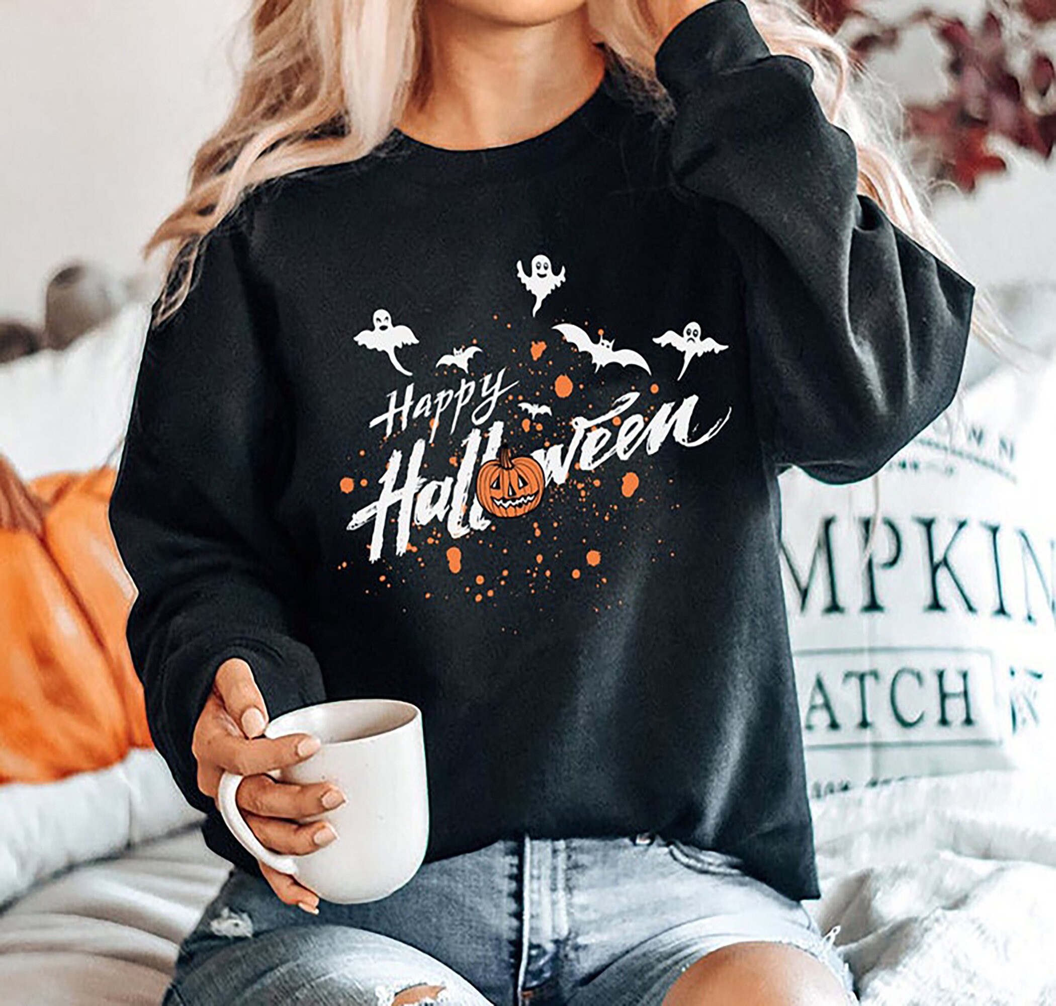 And Ghost Pumpkin Halloween Unisex Sweatshirt And Ghost Pumpkin Halloween Unisex Sweatshirt