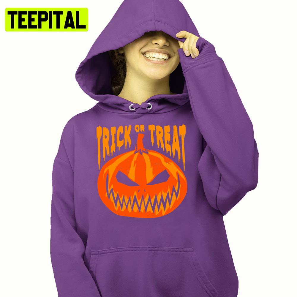 Angry Pumpkin Trick Or Treat Halloween Illustration Hoodie Angry Pumpkin Trick Or Treat Halloween Illustration Hoodie