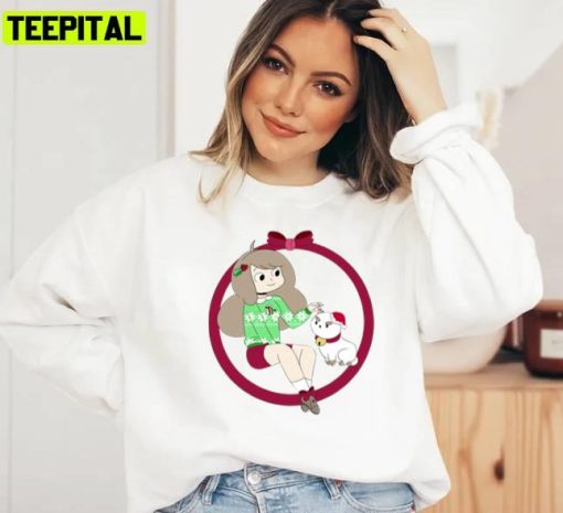 Animated Bee And Puppycat Christmas Design Unisex Sweatshirt