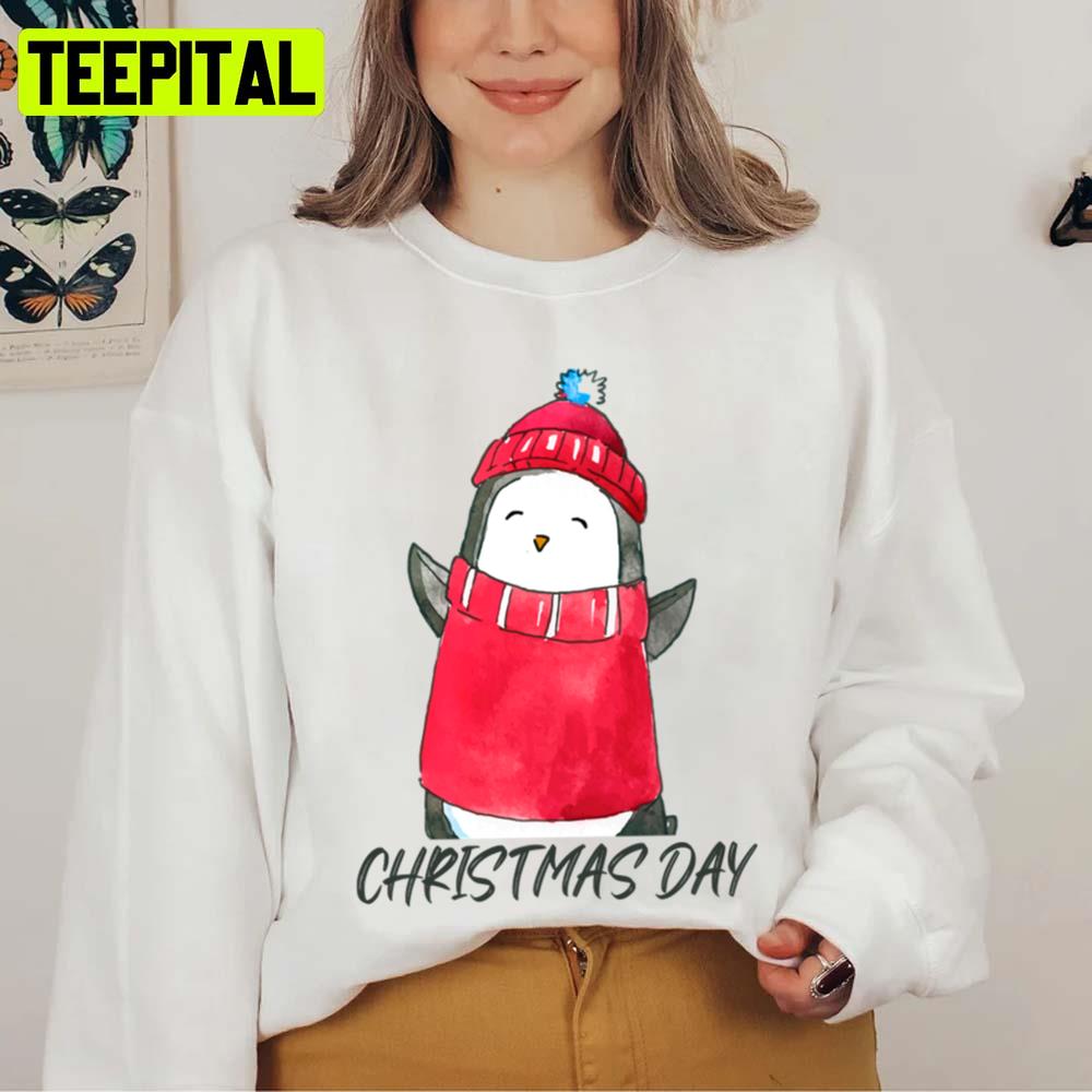 Animated Penguin Wearing Red Hat Unisex Sweatshirt Animated Penguin Wearing Red Hat Unisex Sweatshirt