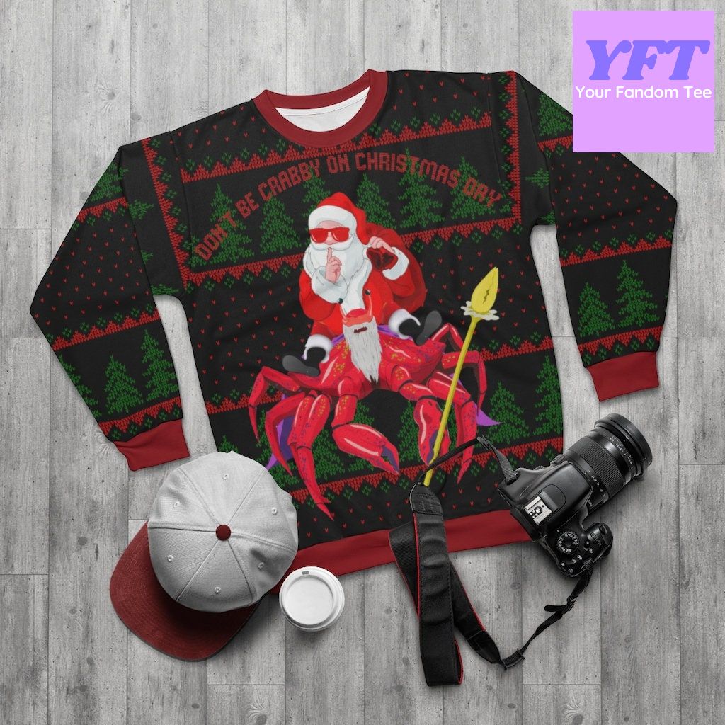 Anta Riding On A Crab Crustaceancore Dont Be Crabby On Day 3d Ugly Christmas Sweater Anta Riding On A Crab Crustaceancore Dont Be Crabby On Day 3d Ugly Christmas Sweater