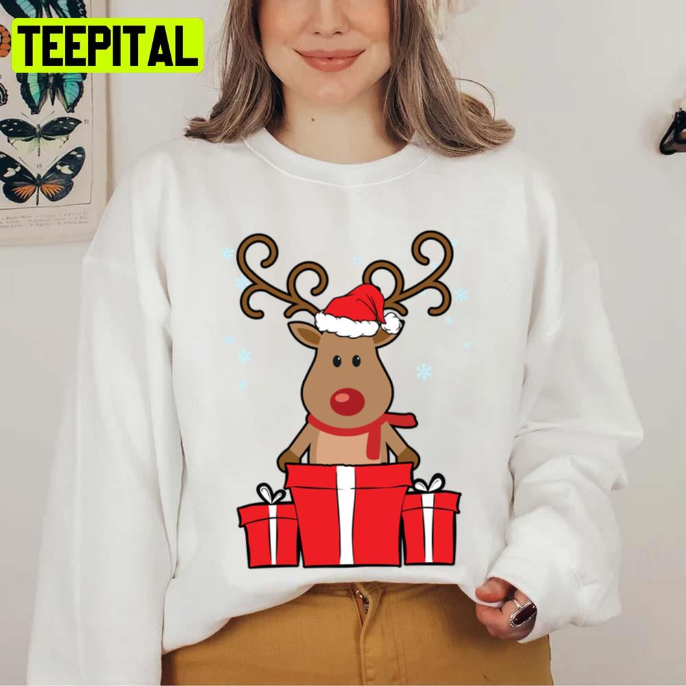 Baby Reindeer Bearing Relaxed Fit Christmas Unisex Sweatshirt Baby Reindeer Bearing Relaxed Fit Christmas Unisex Sweatshirt
