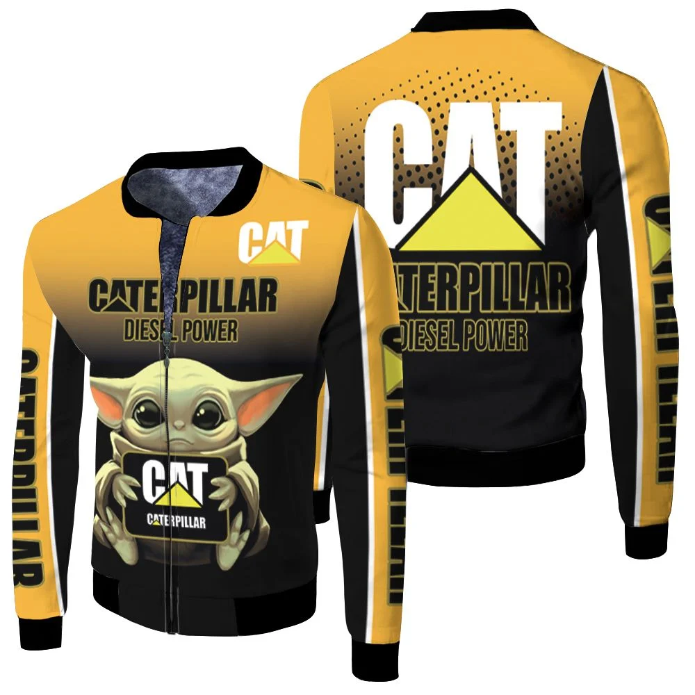 Baby Yoda Hugs Caterpillar Diesel Power 3d Jersey Fleece Bomber Jacket Baby Yoda Hugs Caterpillar Diesel Power 3d Jersey Fleece Bomber Jacket