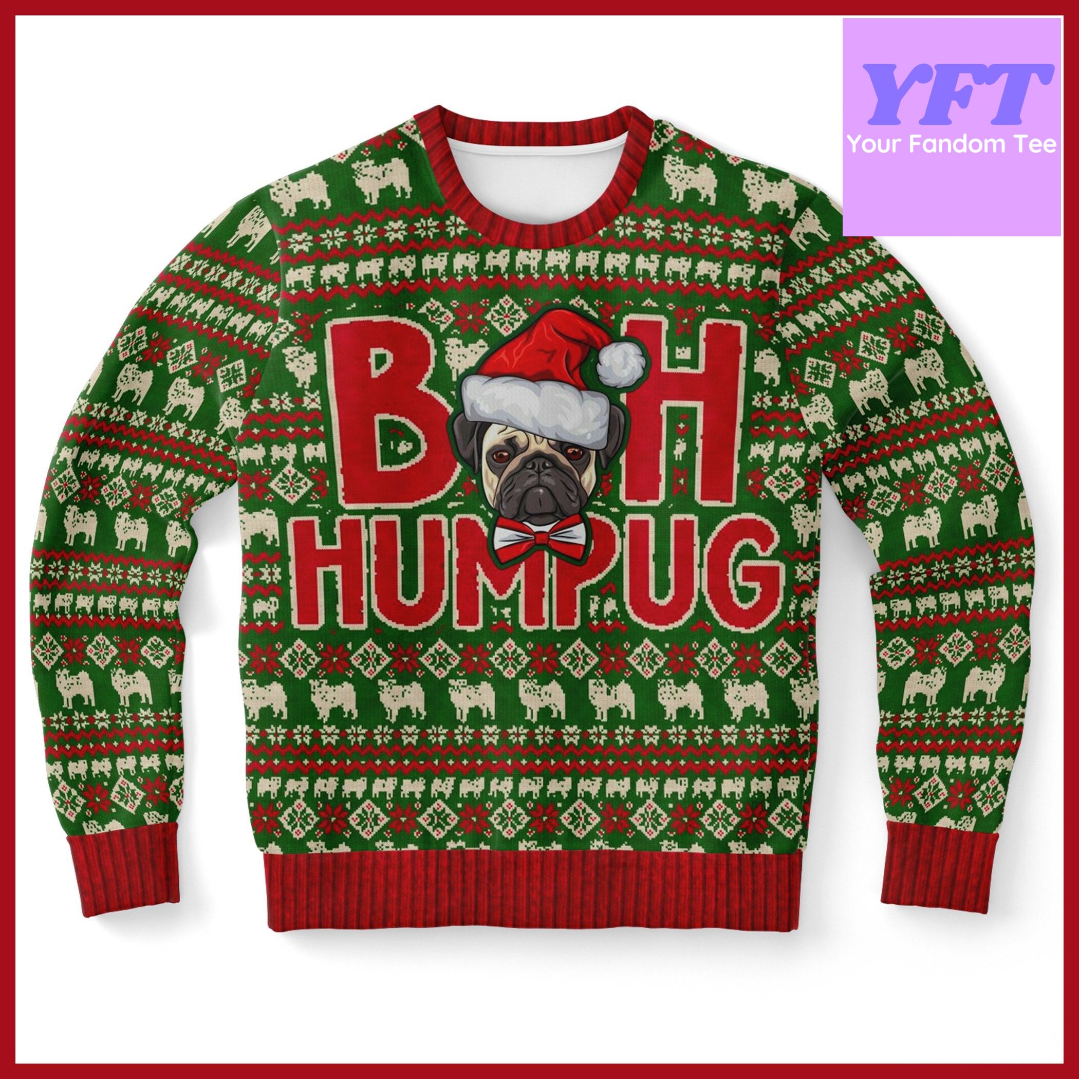 Bah Humpug Pug Tacky Dog Pug Lover Party 3d Ugly Christmas Sweater Bah Humpug Pug Tacky Dog Pug Lover Party 3d Ugly Christmas Sweater