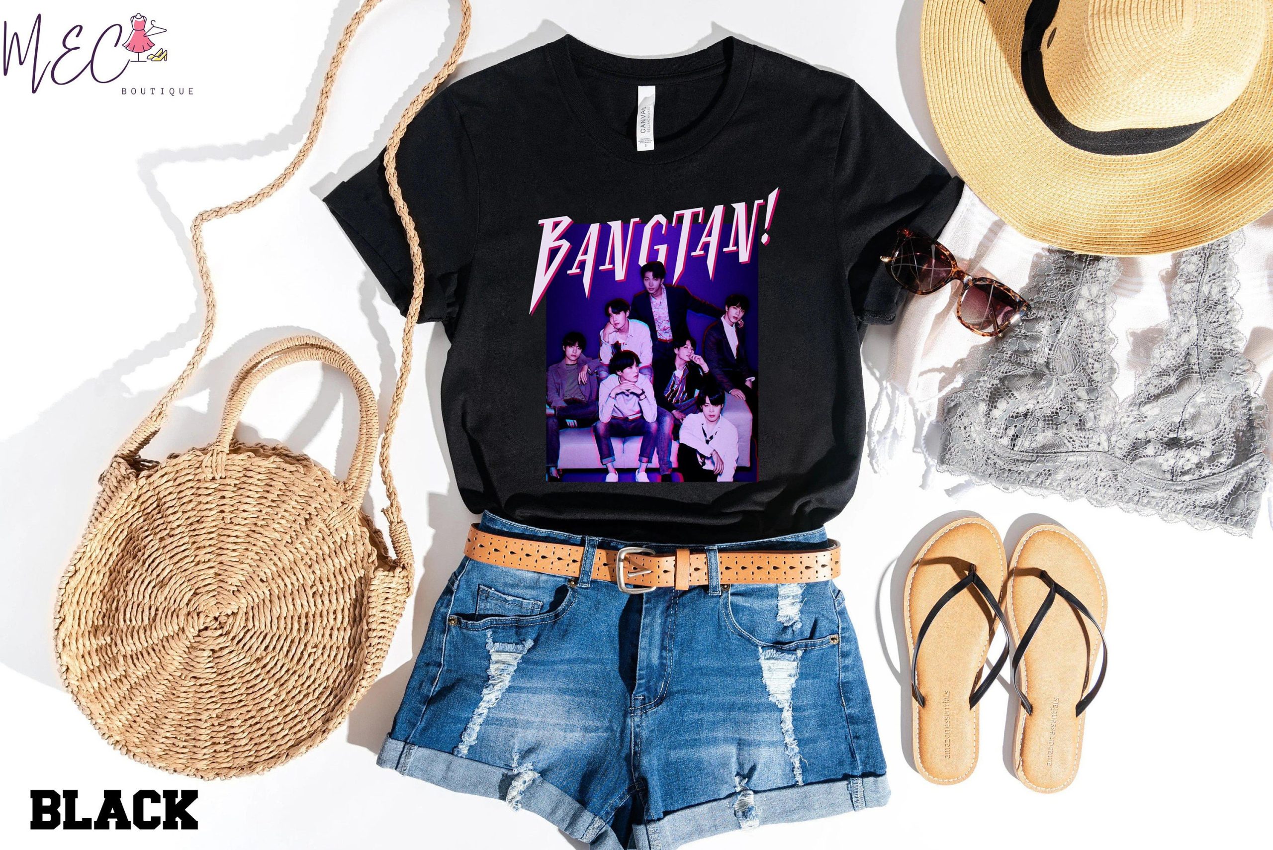 Bangtan Boys Flame Bts Black Washed Unisex T-Shirt Bangtan Boys Flame Bts Black Washed Unisex T-Shirt
