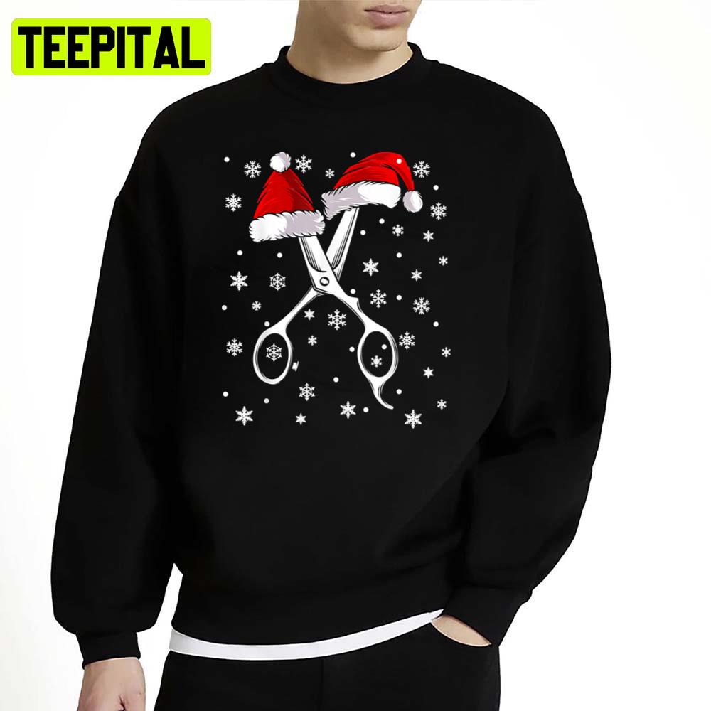 Barber Scissor Santa Hat Funny Barbershop Christmas Unisex Sweatshirt Barber Scissor Santa Hat Funny Barbershop Christmas Unisex Sweatshirt