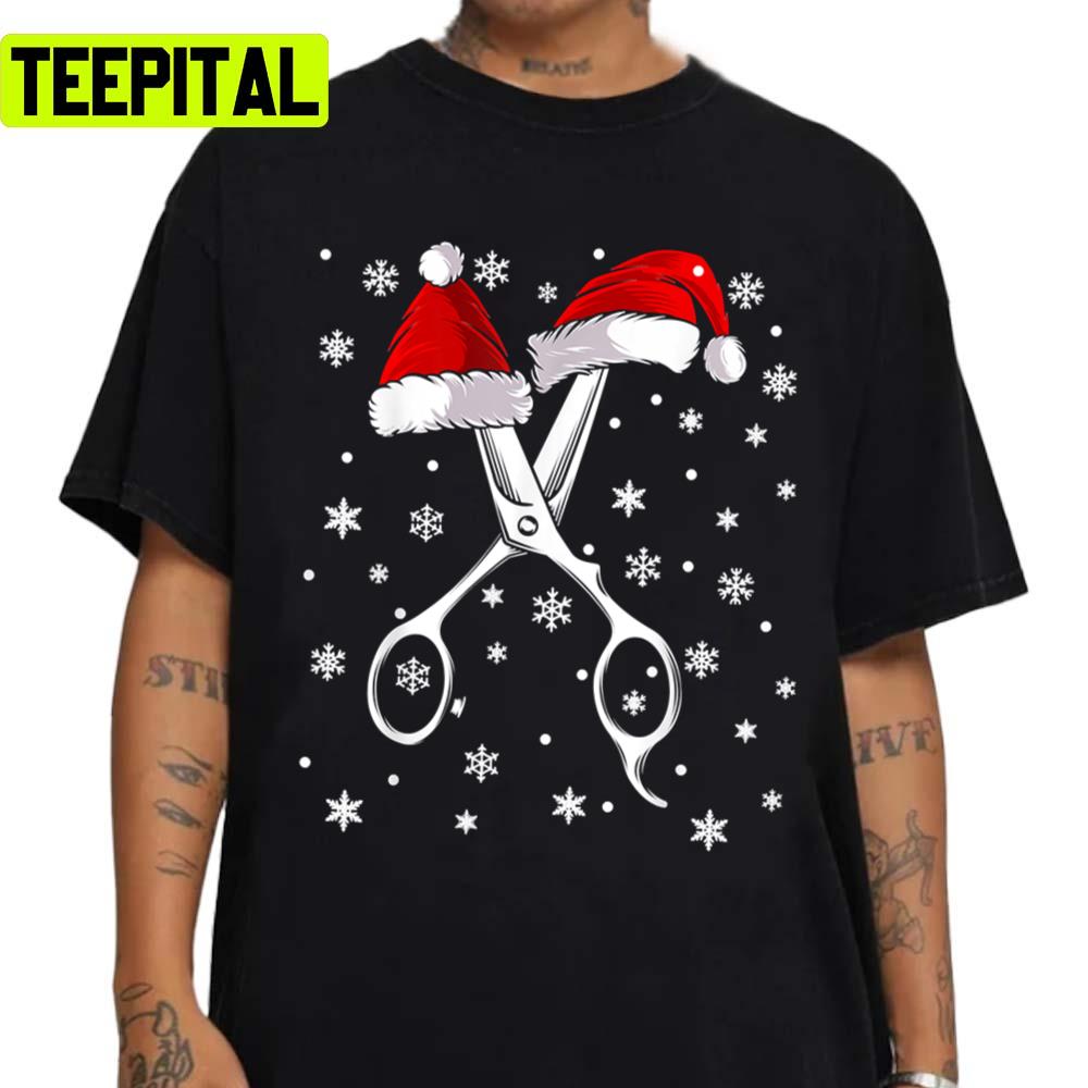 Barber Scissor Santa Hat Funny Barbershop Christmas Unisex Sweatshirt Barber Scissor Santa Hat Funny Barbershop Christmas Unisex Sweatshirt