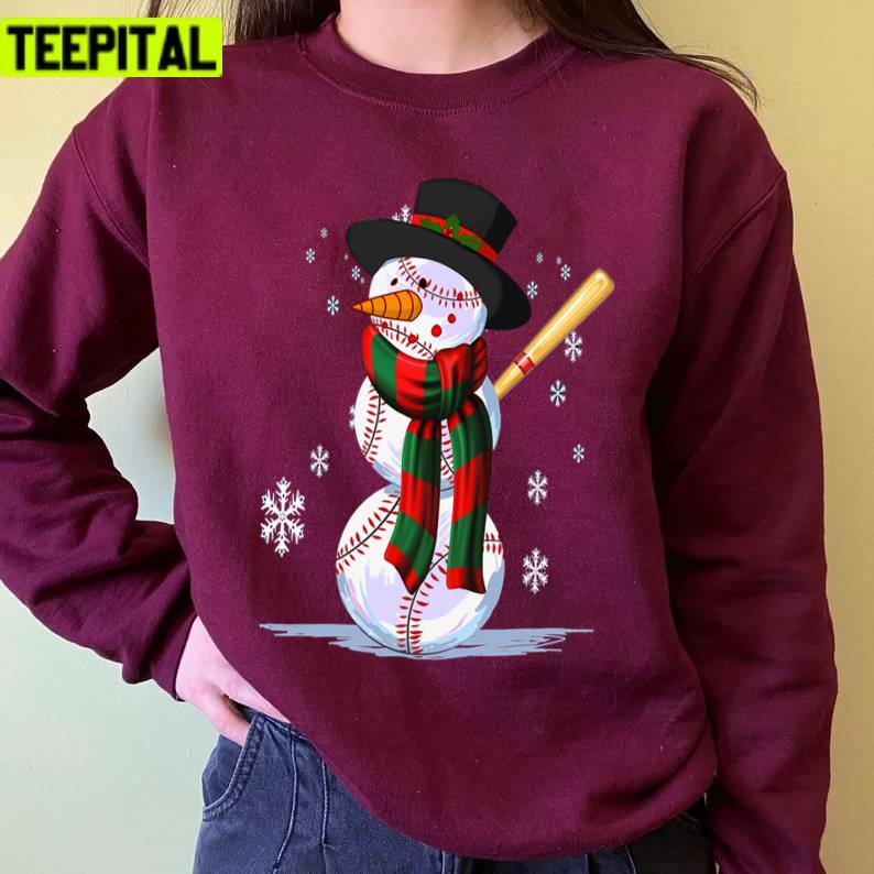 Baseball The Snowman With Snow Drawing Cartoon Novelty Unisex Sweatshirt Baseball The Snowman With Snow Drawing Cartoon Novelty Unisex Sweatshirt