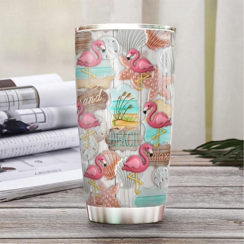 Beach Flamingo Stainless Steel Cup Beach Flamingo Stainless Steel Cup