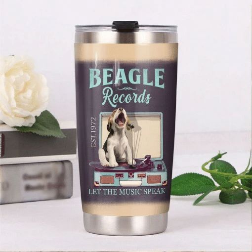 Beagle Dog Record Company Stainless Steel Cup Beagle Dog Record Company Stainless Steel Cup