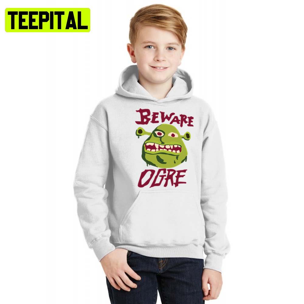 Beware Ogre Shrek Sign Spongebob Squarepants Hoodie Beware Ogre Shrek Sign Spongebob Squarepants Hoodie