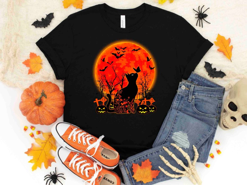 Black Cat Halloween Shirt Black Cat Halloween Shirt