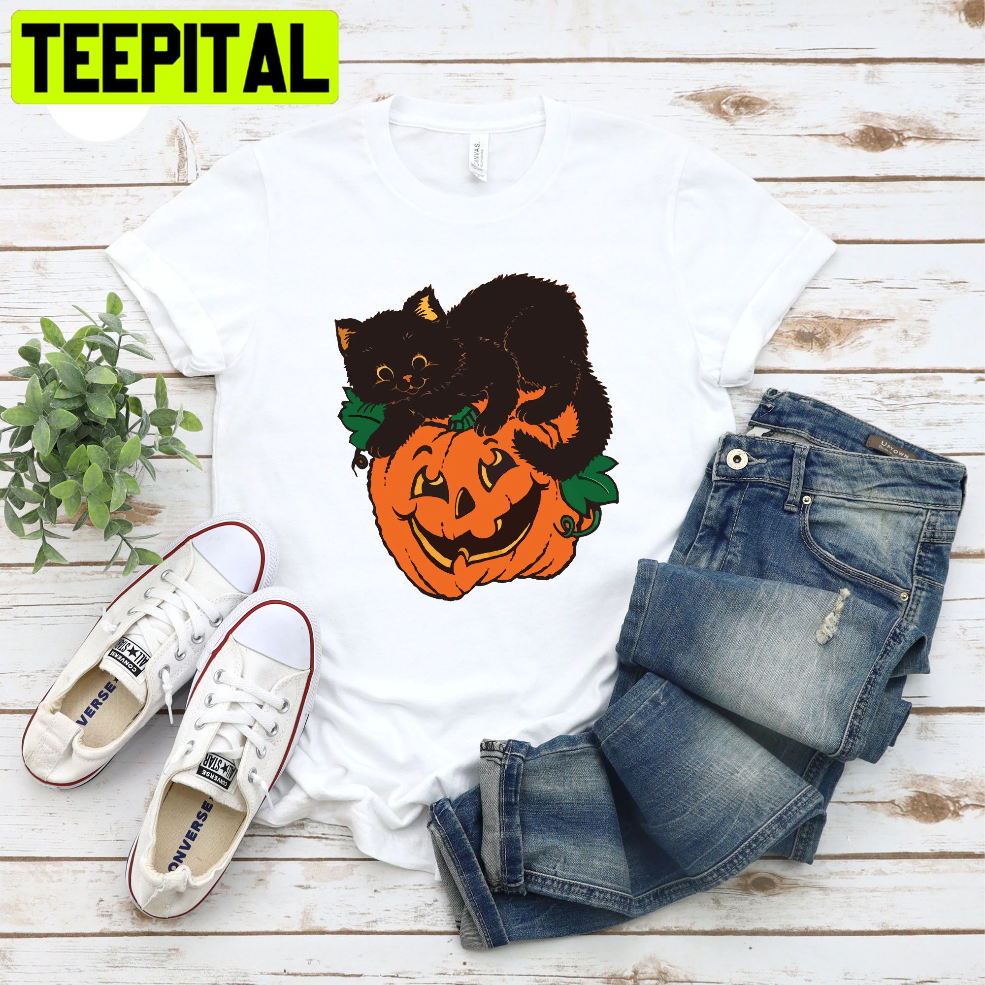 Black Cat Pumpkin Trending Unisex Shirt Black Cat Pumpkin Trending Unisex Shirt