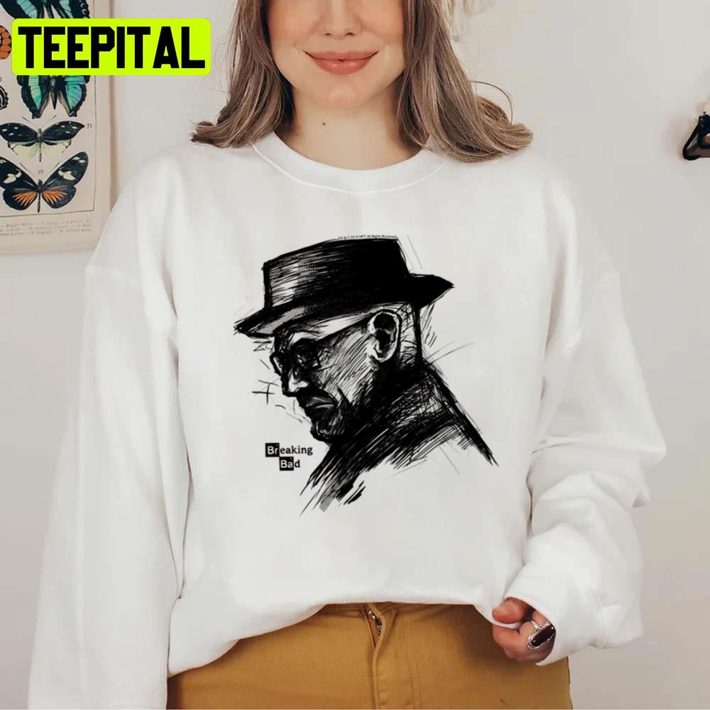 Black Heisenberg Walter White Sketch Breaking Bad Unisex T-Shirt Black Heisenberg Walter White Sketch Breaking Bad Unisex T-Shirt