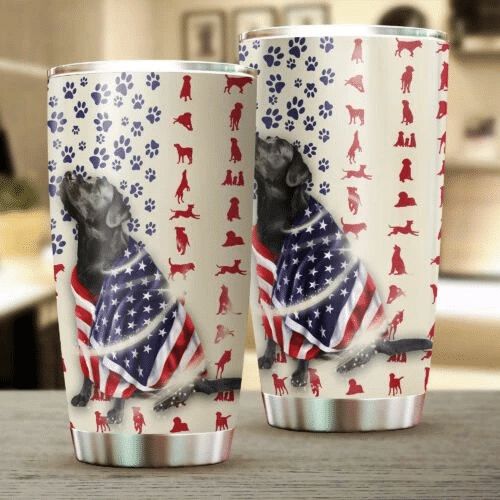 Black Labrador Dog Wrapped In Glory Stainless Steel Cup Black Labrador Dog Wrapped In Glory Stainless Steel Cup