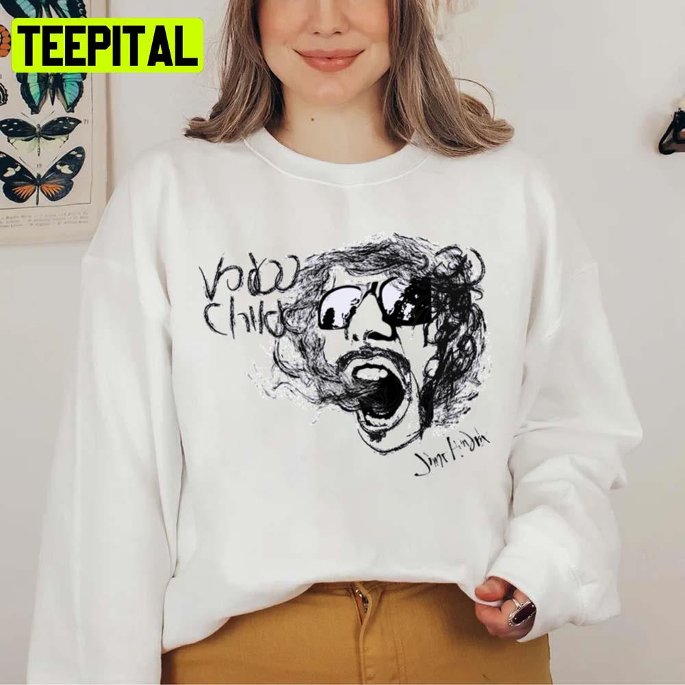 Black Sketck Jimmy Hendrix Art Vodoo Child Unisex Sweatshirt Black Sketck Jimmy Hendrix Art Vodoo Child Unisex Sweatshirt