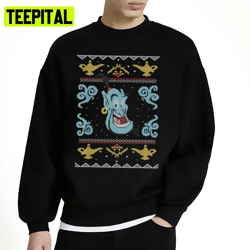 Blue Genie Christmas Mariner Aladdin Ugly Unisex Sweatshirt Blue Genie Christmas Mariner Aladdin Ugly Unisex Sweatshirt