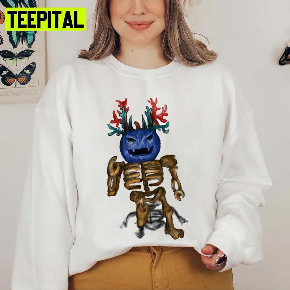 Blue Pumpkin Skeleton Blox Halloween Unisex Sweatshirt Blue Pumpkin Skeleton Blox Halloween Unisex Sweatshirt