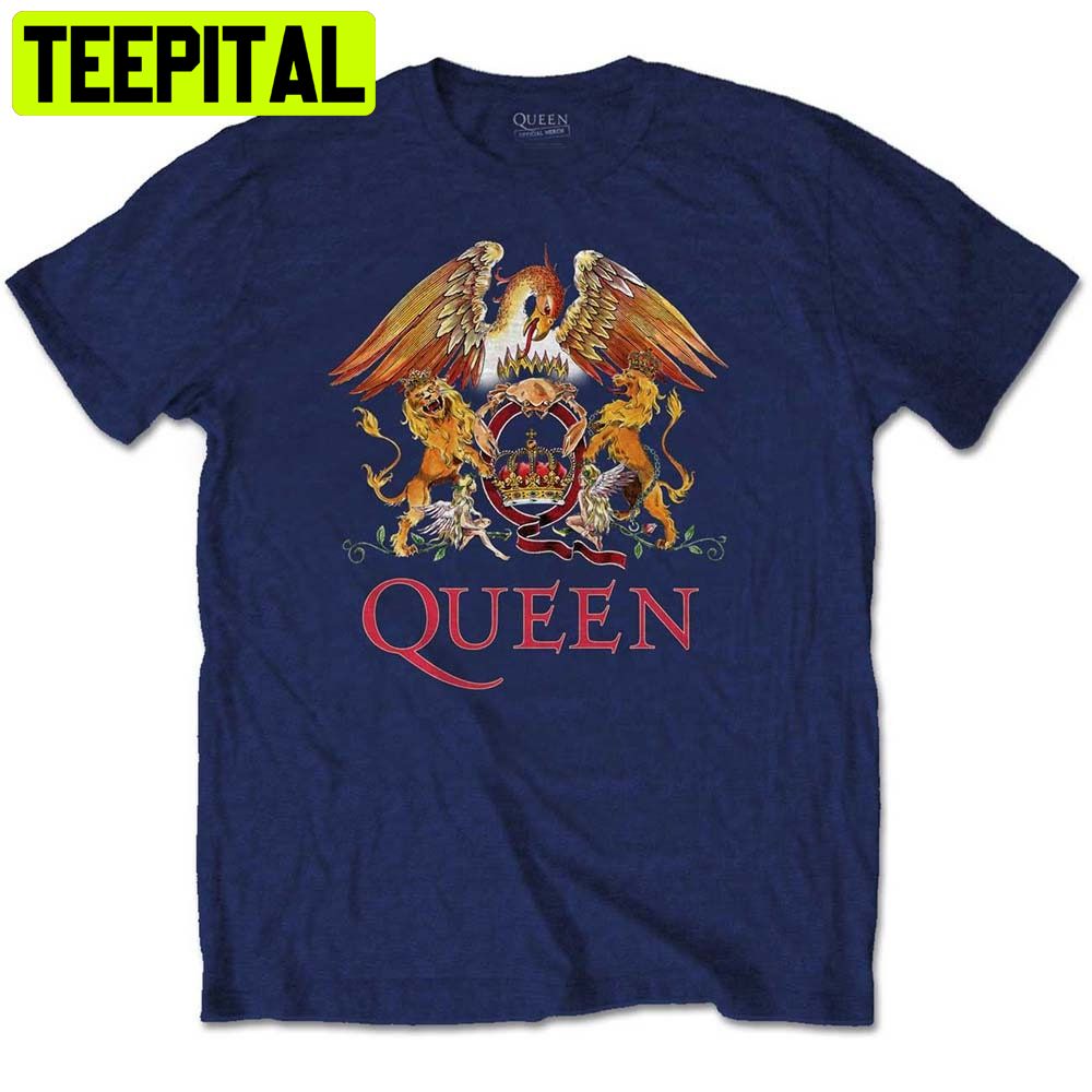 Blue Queen Crest Freddie Mercury Brian May Trending Unisex Shirt Blue Queen Crest Freddie Mercury Brian May Trending Unisex Shirt