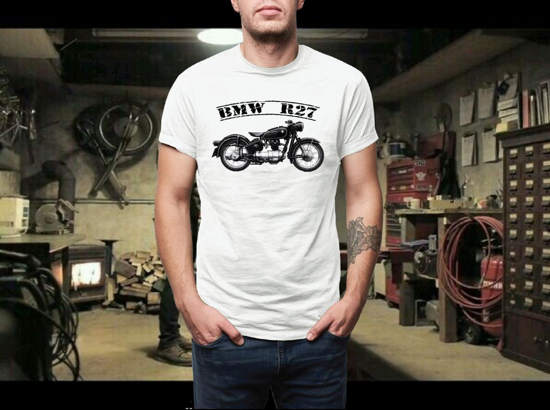 BMW R27 247cc Custom Antique Vintage Motorcycle T-Shirt BMW R27 247cc Custom Antique Vintage Motorcycle T-Shirt