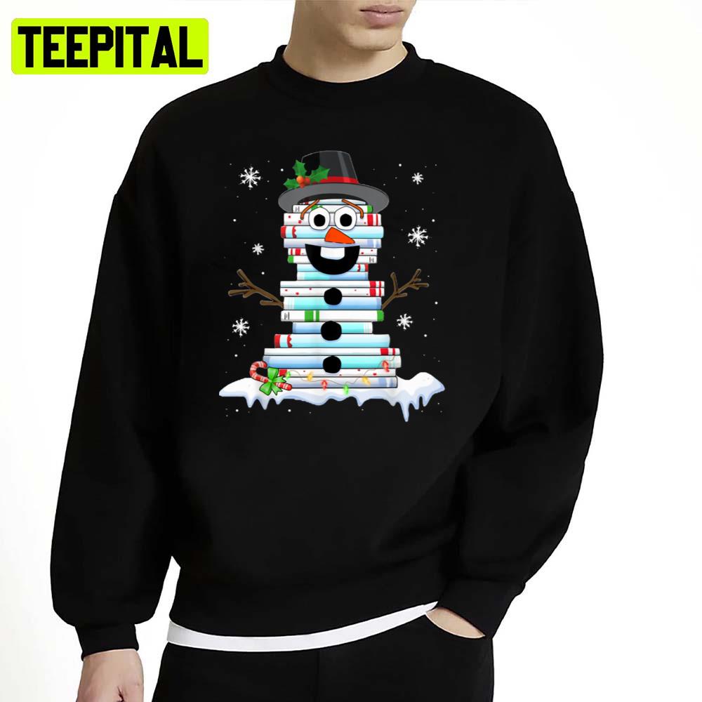 Book Stack Librarian Book Christmas Snowman Unisex Sweatshirt Book Stack Librarian Book Christmas Snowman Unisex Sweatshirt