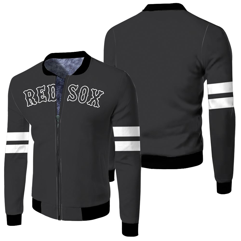 Boston Red Sox Black 2019 Jersey Inspired Style Fleece Bomber Jacket Boston Red Sox Black 2019 Jersey Inspired Style Fleece Bomber Jacket