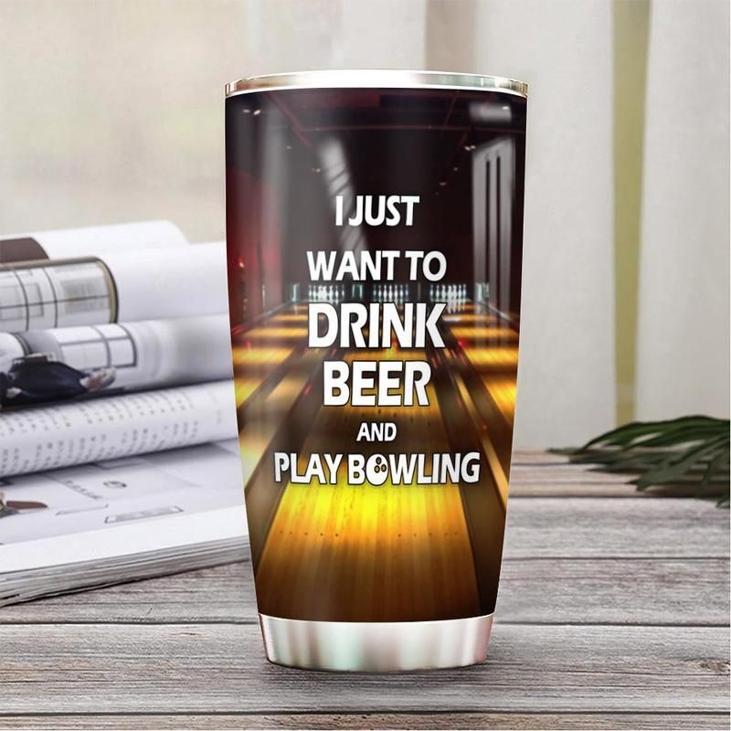 Bowling And Beer Stainless Steel Cup Bowling And Beer Stainless Steel Cup