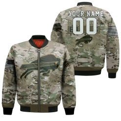 Buffalo Bills Camo Pattern 3d Personalized Bomber Jacket