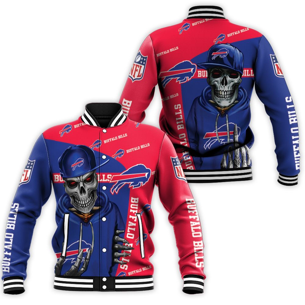 Buffalo Bills Hip Hop Skull 3d Jersey Baseball Jacket Buffalo Bills Hip Hop Skull 3d Jersey Baseball Jacket