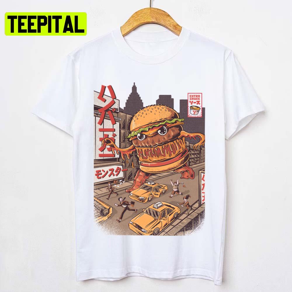 Burgerzilla Funny Fastfood Design Burger Unisex T-Shirt Burgerzilla Funny Fastfood Design Burger Unisex T-Shirt