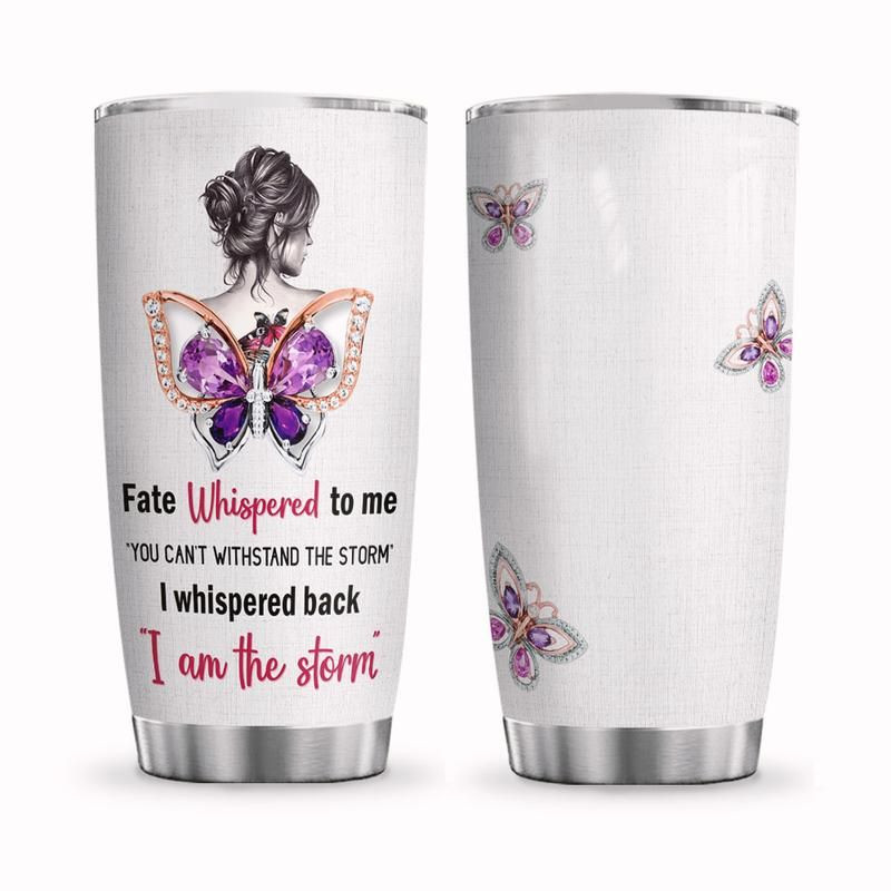 Butterfly Gemstone Stainless Steel Cup Butterfly Gemstone Stainless Steel Cup
